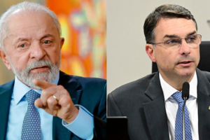 Lula aparece com 40% das intenções de voto e Flávio 31% no primeiro turno.Ricardo Stuckert/PR/Edilson Rodrigues/Agência Senado