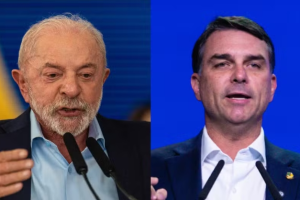 Lula (PT) e Flávio Bolsonaro (PL). — Foto: Brenno Carvalho / Agência O Globo